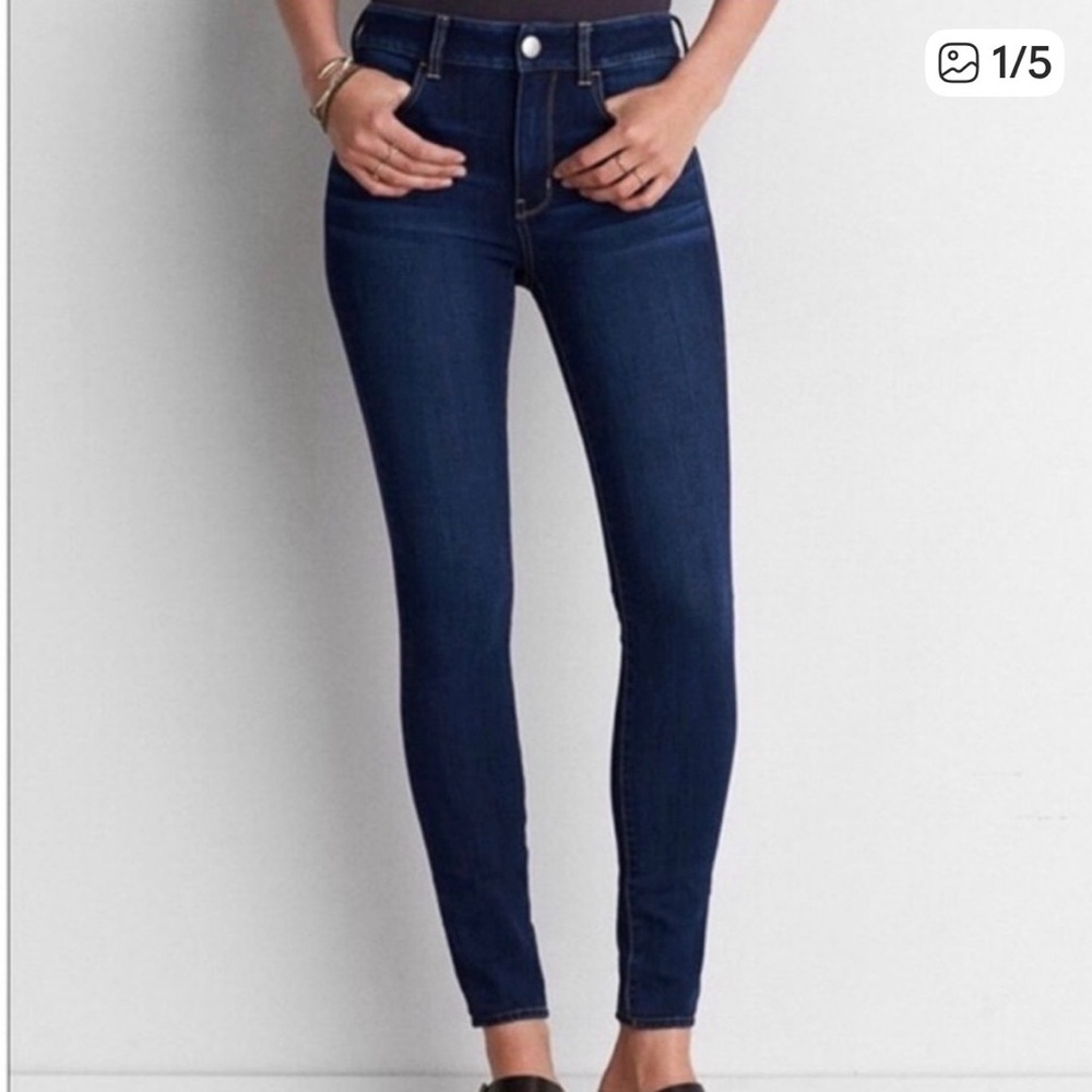 American Eagle Outfitters Navy Dark Blue High-Rise Jeggings